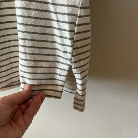 Buffalo David Bitton Midi Green and Cream Striped T-Shirt Dress XL - Picture 5 of 7